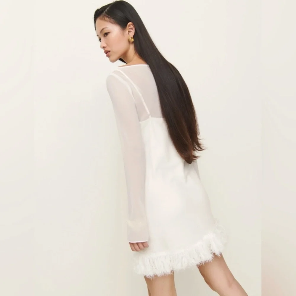 Reformation Tetty Dress Ivory - Size 12 - Picture 5 of 6